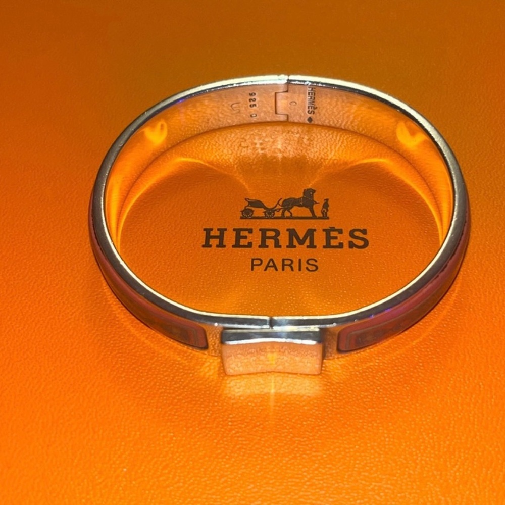 Silver and Orange Men's Bracelet